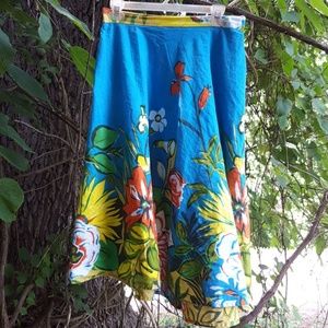 Colorful floral print skirt